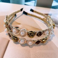 Korean Retro Rhinestone Rose Flower Headband main image 1