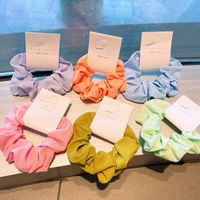 Korean Fluorescent Color Solid Color Hair Scrunchies main image 1