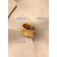 Korean Handmade Uneven Titanium Steel Ring main image 6