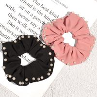 Korean Fashion Solid Color Pearl Hair Scrunchies main image 4