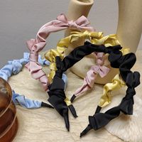 Korean Simple Solid Color Bow Fabric Headband main image 2