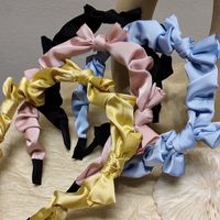 Korean Simple Solid Color Bow Fabric Headband main image 3