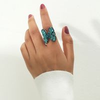 Korea Fashion Diamond Butterfly Opening Ring main image 2