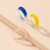 Korean Simple Color Acrylic Ring Set main image 5