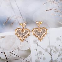 New Fashion Love Diamond Pearl Earrings main image 1