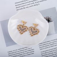 New Fashion Love Diamond Pearl Earrings main image 3