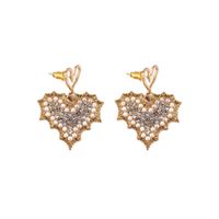 New Fashion Love Diamond Pearl Earrings main image 6