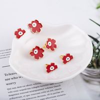 Korean Fashion Dripping Oil Flower Earrings main image 1