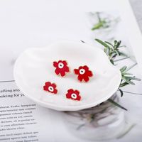 Korean Fashion Dripping Oil Flower Earrings main image 3