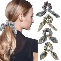 جديد أزياء الرجعية الطباعة الشريط الشعر Scrunchies main image 3