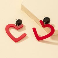 Fashion Red Acrylic Heart-shaped Earrings main image 4