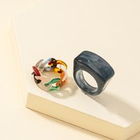 Vintage Acryl Kette Mehrfarbiger Ring main image 3