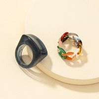 Vintage Acrylic Chain Multicolor Ring main image 4