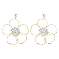 Korean Hand-woven Flower Pearl Earrings main image 6