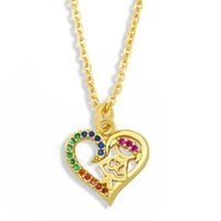 Colorful Zircon Heart-shaped Pendant Necklace main image 4