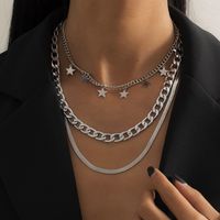 Hip Hop Snake-shaped Star Bone Chain Necklace main image 1