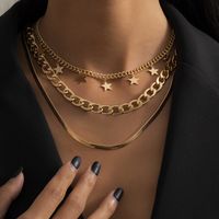 Hip Hop Snake-shaped Star Bone Chain Necklace main image 4