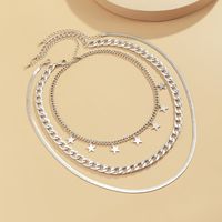 Hip Hop Snake-shaped Star Bone Chain Necklace main image 5