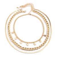 Hip Hop Snake-shaped Star Bone Chain Necklace main image 6