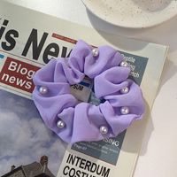 Korea's Simple Elegant Retro Pearl Hair Scrunchies sku image 4