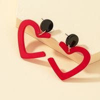 Boucles D&#39;oreilles En Forme De Coeur En Acrylique Rouge sku image 1