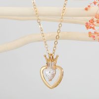 Simple Heart-shaped Crystal Necklace sku image 2