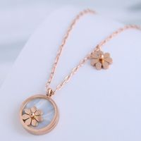 Fashion Titanium Steel Round Daisy Necklace main image 4