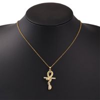 Exaggerated Snake-shaped Cross Necklace main image 3