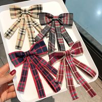 Korean Fashion Twill College Style Bow Hairpin main image 1