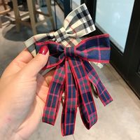 Korean Fashion Twill College Style Bow Hairpin main image 3