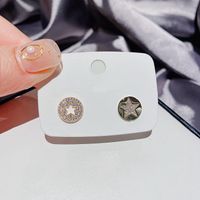 Koreanische Einfache Mikro-eingelegte Zirkon-ohrringe Mit Fünf Spitzen Sternen main image 1