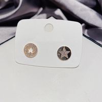 Koreanische Einfache Mikro-eingelegte Zirkon-ohrringe Mit Fünf Spitzen Sternen main image 3