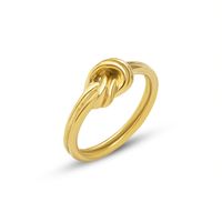 Fashion Knotted Titanium Steel Gold Ring main image 3