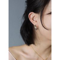 Korea Simple Cross C-shaped Titanium Steel Earrings main image 4
