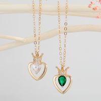 Simple Heart-shaped Crystal Necklace main image 1