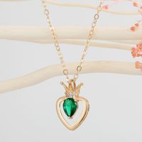 Simple Heart-shaped Crystal Necklace main image 3