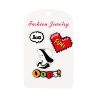 Cute Cartoon Letter Acrylic Brooch Set sku image 1