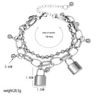 Korean Fashion Simple Love Lock Pendant Double Bracelet main image 2