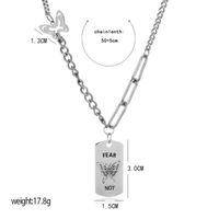 Korean Fashion Stainless Steel Butterfly Necklace main image 2