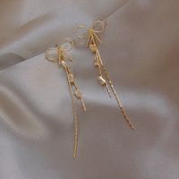 Simple Fashion Tassel Bow Earrings sku image 1