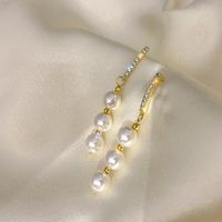 Fashion Pearl Micro Diamonds Earrings sku image 1