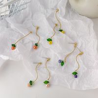 Fashion Colorful Crystal Cherry Earrings main image 5