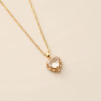 Full Diamond Zircon Heart Necklace main image 5