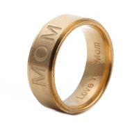 Vente En Gros Bague En Acier Inoxydable Lettre Mom main image 1