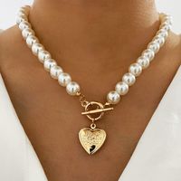 Nouveau Collier De Perles Rétro D&#39;amour De Mode main image 2