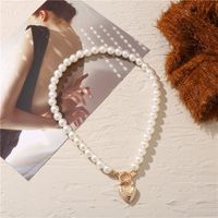 Nouveau Collier De Perles Rétro D&#39;amour De Mode main image 5
