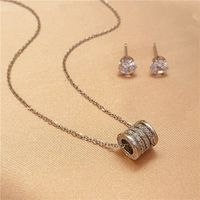 Korean Snake Bone Chain Diamond Earrings main image 5