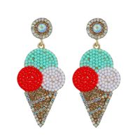 Fashion Diamond Beads Earrings Wholesale main image 6
