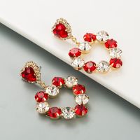 Korean Fashion Heart-shape Full Diamond Alloy Earrings main image 5
