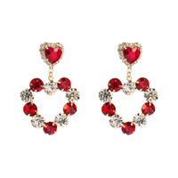 Korean Fashion Heart-shape Full Diamond Alloy Earrings main image 6